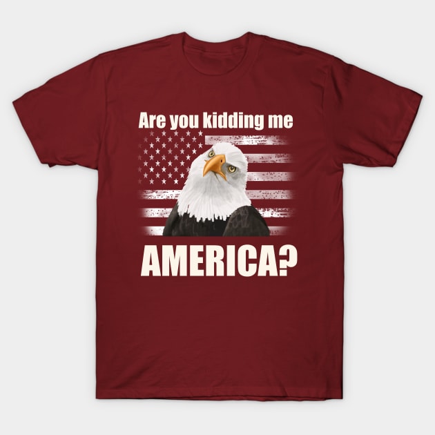 Patriotic Angry Eagle and American Flag T-Shirt T-Shirt by abbottcartoons